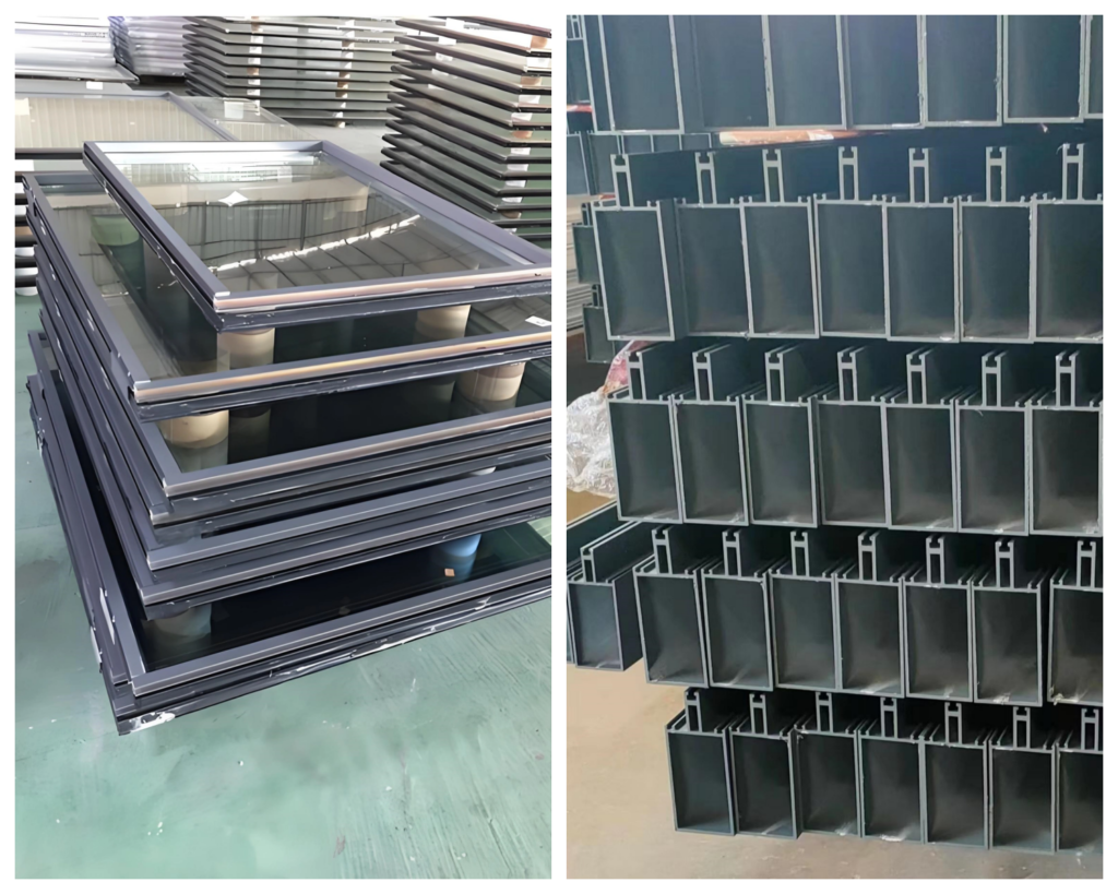 Glazing aluminum panel curtain wall system