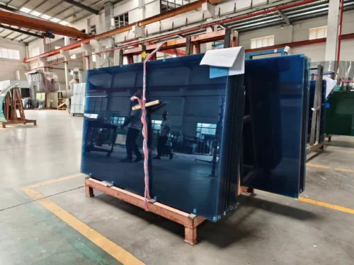 blue window toughened glass