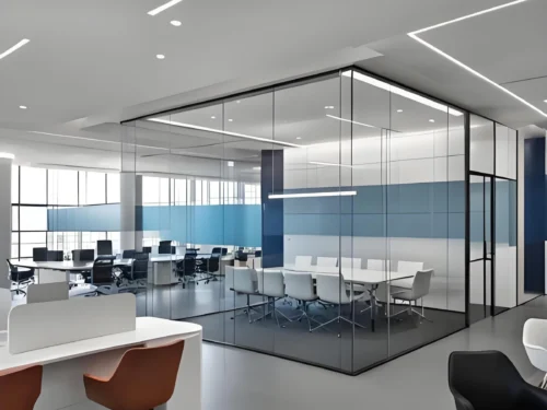 frameless glass office partitions