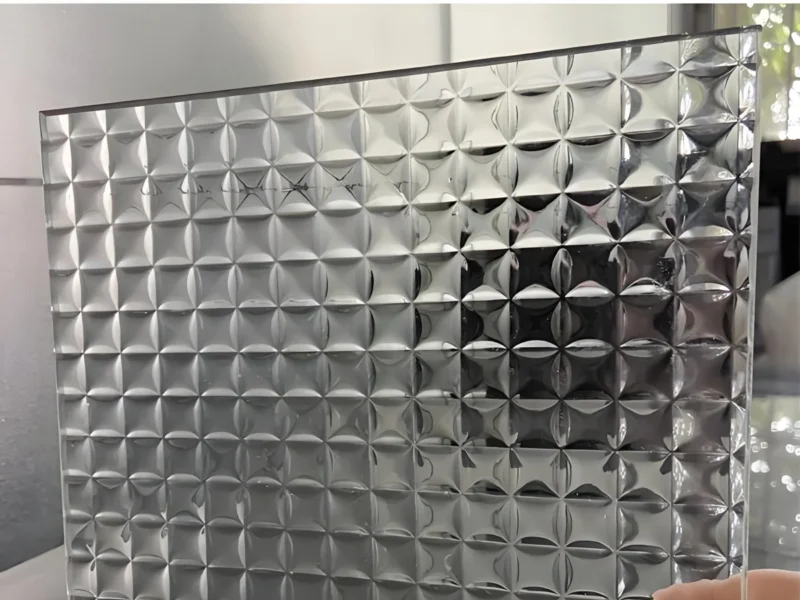 High Privacy 5-19mm Cross Reeded Glass Panel, Low Iron Cross Reed ...