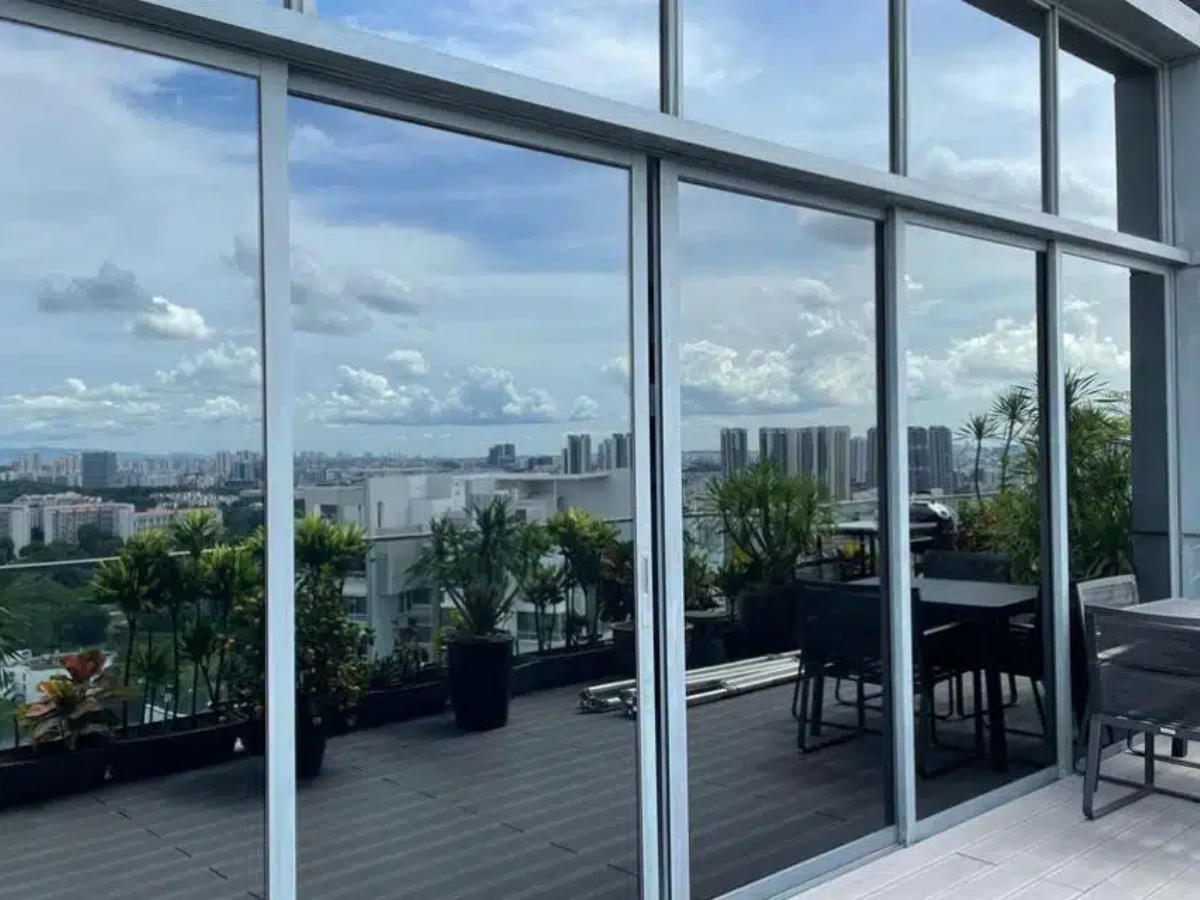 Coated Glass building