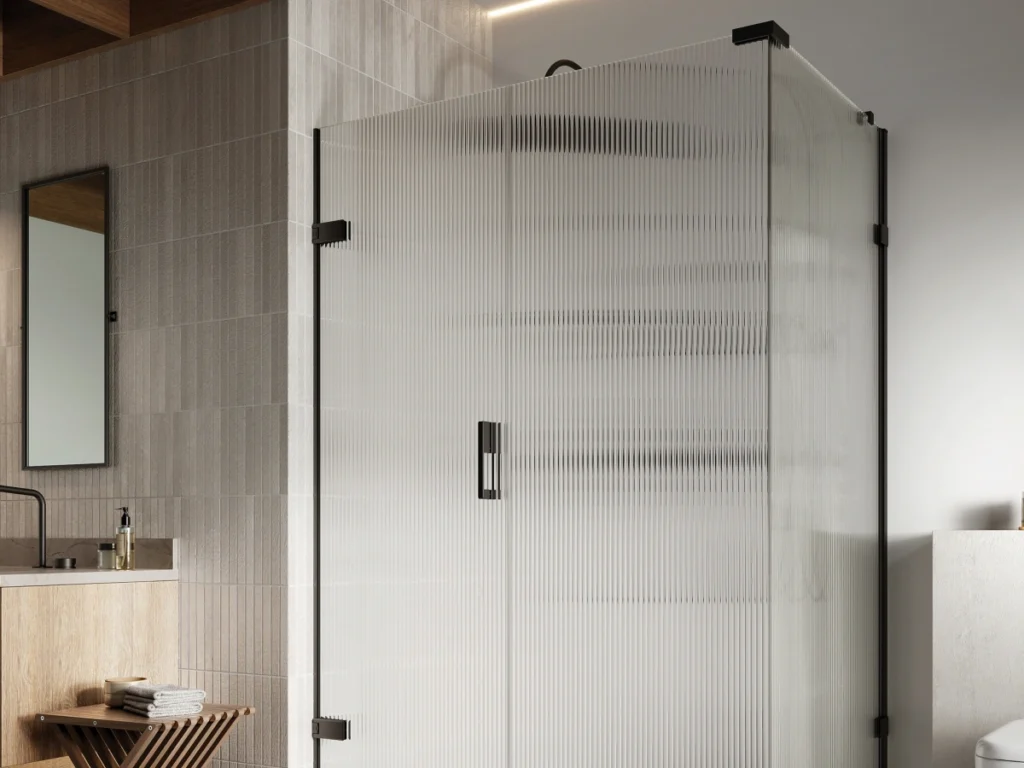 Reeded Toughened Glass Shower Room
