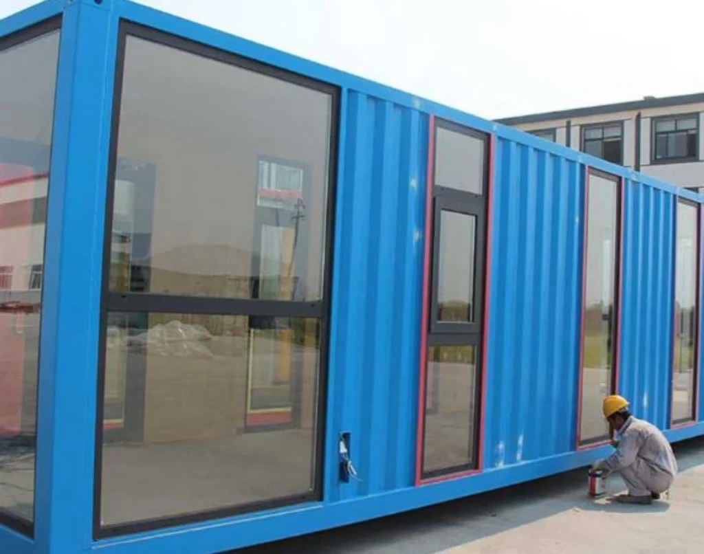 Energy efficient glass for container modular buildings