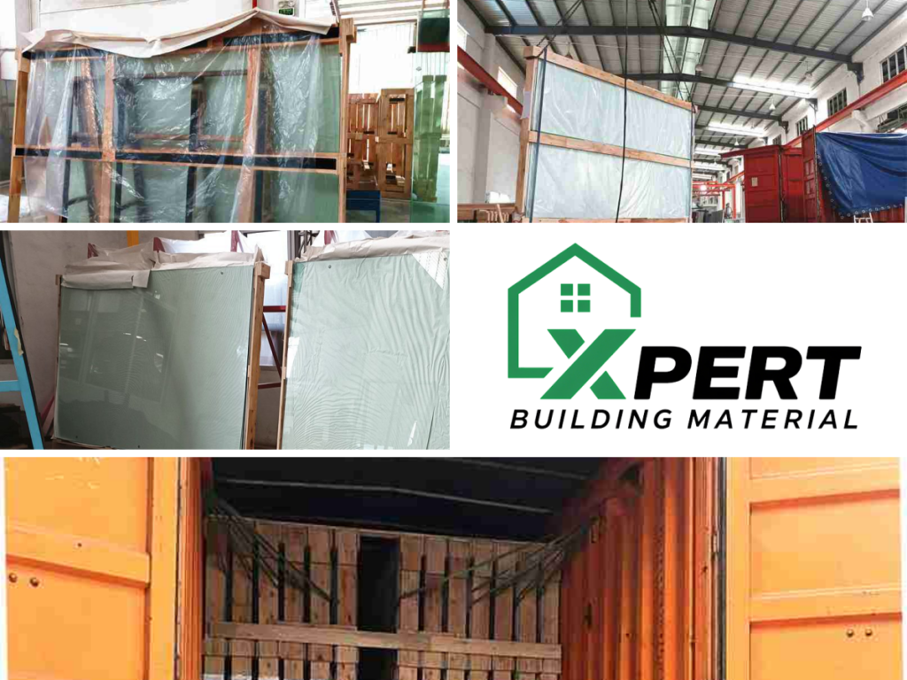 Package and loading for padel court glass