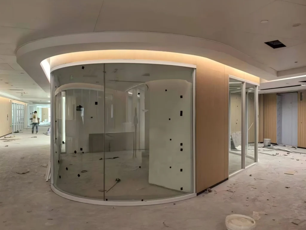 curved tempered glass safety glass wall system