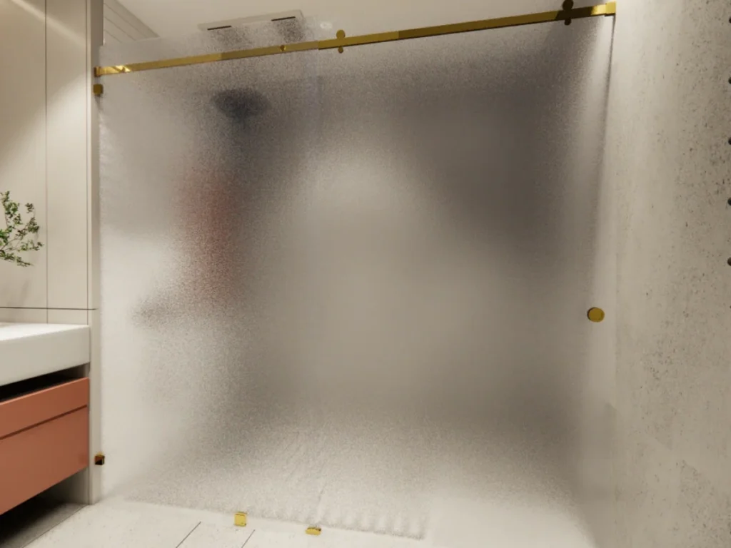 10mm glass sliding shower door with half wall